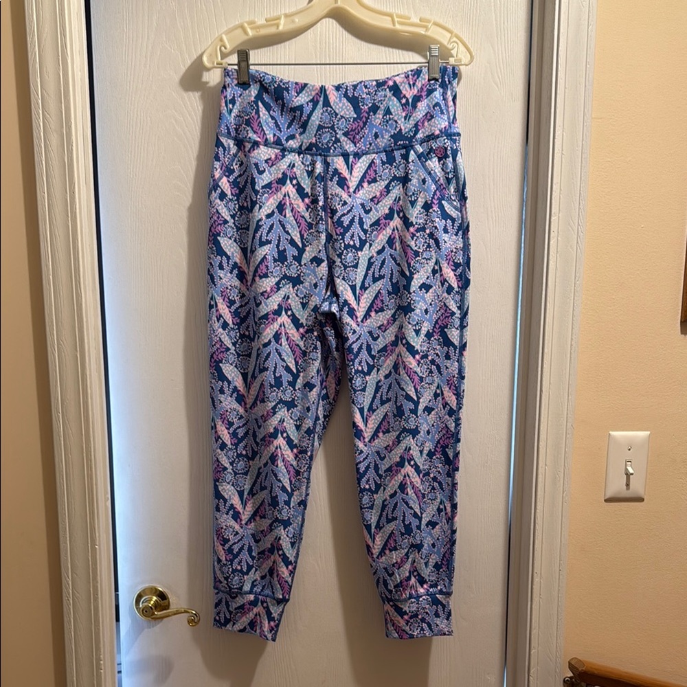 Lilly Pulitzer Blue and Pink Patterned Joggers